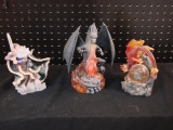 Lot Of Three Pieces - Two Dragons And One Sorcerer