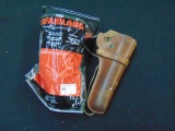 Two Handgun Holsters - Leather & Black Nylon