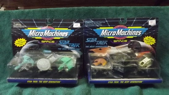 2 Micro Machines Space Star Trek The Next Generation 3-Pack Ship Figures