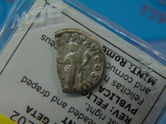 Ancient Roman Silver Denarius - Geta