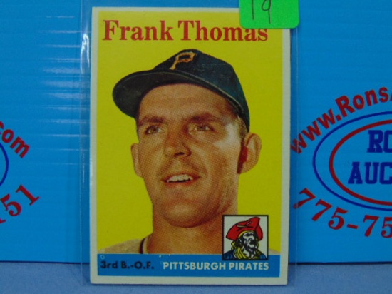 1958 Topps #409 Frank Thomas Pirates Baseball Card