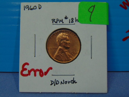 1960-D RPM Error #18h D/D North Lincoln Penny