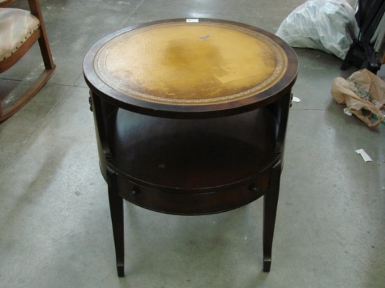 C.1940 Leather-Top Mahogany Lamp Table - Stickley Bros.