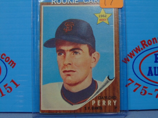 1962 Topps #199 Gaylord Perry Star Rookie Baseball Card