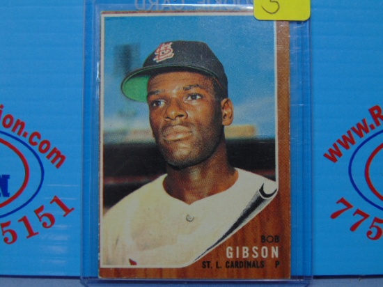 1962 Topps #530 Bob Gibson Cardinals Baseball Card