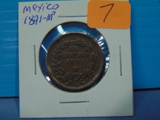 1891-Mo Mexico One Centavo Coin