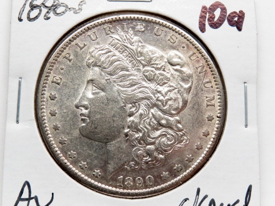 Morgan $ 1890-S AU  Cleaned