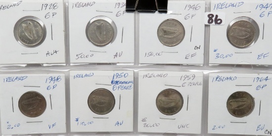 8 Ireland 6 Pence up to BU: 1928, 34, 46, 47, 48, 50, 59, 64