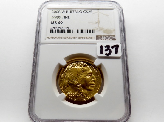 2008W Gold $25 1/2oz  Buffalo NGC MS69