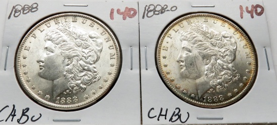 2 Morgan $ CH BU 1888 & 1888-O