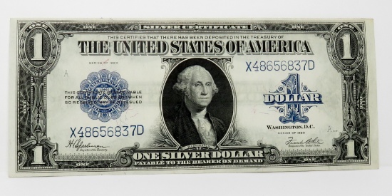 $1 Silver Certificate 1923 "Horse Blanket", FR237, SN X48656837D, Unc Crisp