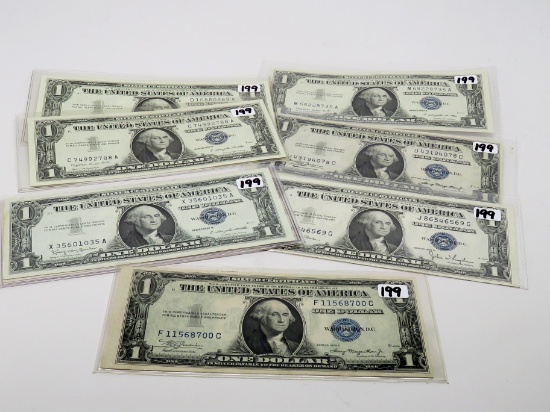 8-$1 Silver Certificates: 3-1935 (EF-CH AU); 5-1957 Series (EF, 2-AU, 2-Unc)