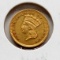 Gold 1856 $1 Indian Princess Slant 5 AU