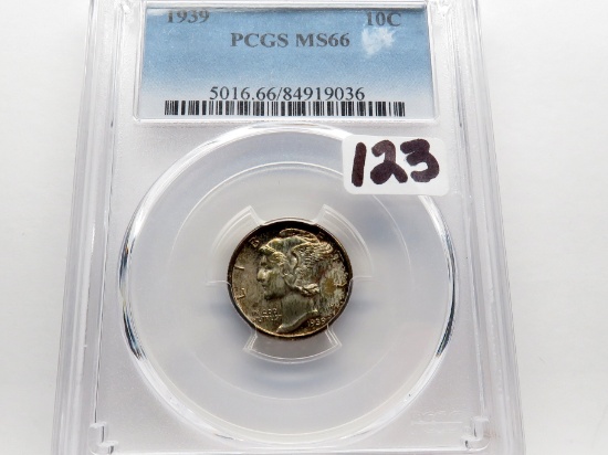 Mercury Dime 1939 PCGS MS66 toning