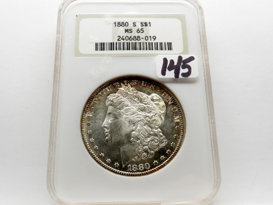 Morgan $ 1880S NGC MS65 toning