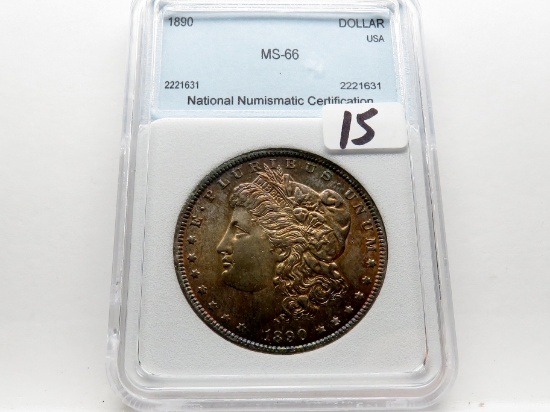 Morgan $ 1890 NNC Mint State (Toned obverse)