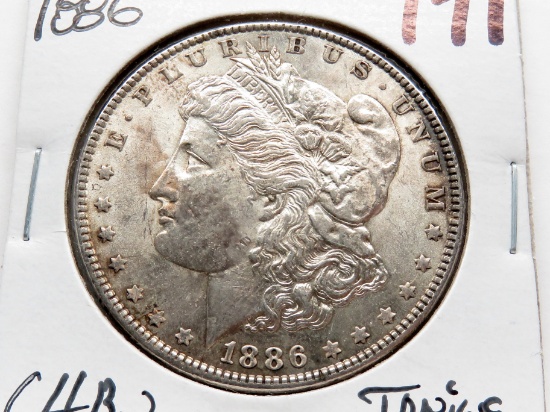 Morgan $ 1886 CH BU toning