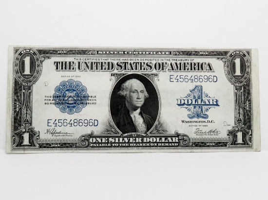 $1 Silver Certificate 1923 "Horse Blanket", FR237, SN E45648696D, VF+
