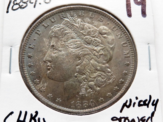 Morgan $ 1884-O CH BU nicely toned obv