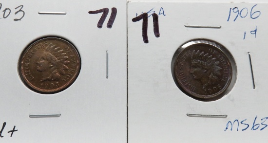 2 Indian Cents: 1903, 1906