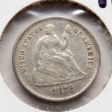 Seated Liberty Dime 1872S VF