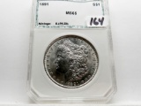 Morgan $ 1891 PCI Mint State (Old holder)