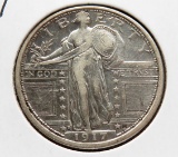 Standing Liberty Quarter 1917D Type 1 AU cleaned