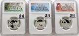 3 NGC PF70 UC Early Release 2014S Silver Quarters: Everglades, Shenandoah, Arches