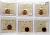 6 ICCS Canada Cents MS Red: 1938, 1939, 1940, 1942, 1943, 1944