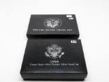 2 US Silver Proof Sets: 2003 Deluxe boxed, 2004 Premier