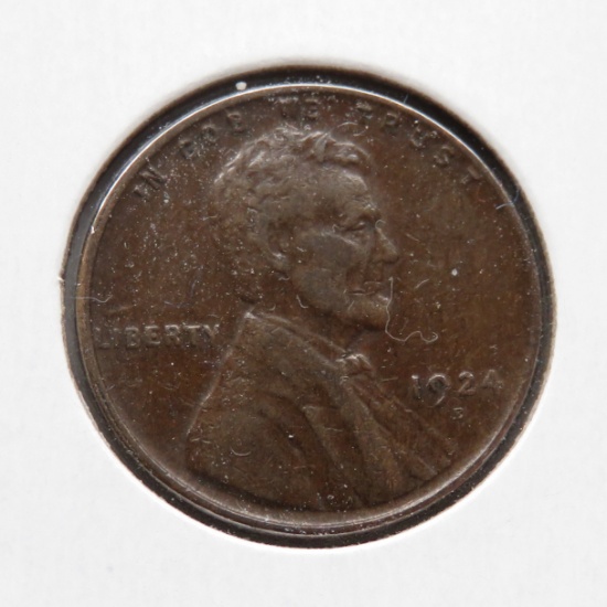 Lincoln Wheat Cent 1924D EF better date