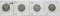 4 Barber Quarters Very Good, 1901; 04; 16; 16-D