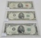 3-$5 Notes: USN 1963 F; 2-FRN 1950A VF, 1950B VF