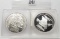 2-1 oz .999 Silver Rounds: 1971 Missouri Sesquicentennial in holder;  Indian/Buffalo