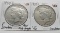 2 Peace $ 1934-D Fine (Reverse rim gouges, scratches) & 1935-S VG (Scratches)