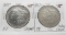 2 Morgan $ EF 1897 (Cleaned) & 1897-O (?Color-Cleaned)