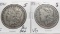 2 Morgan $ 1881 VF (Reverse spot) & 1881-O VG
