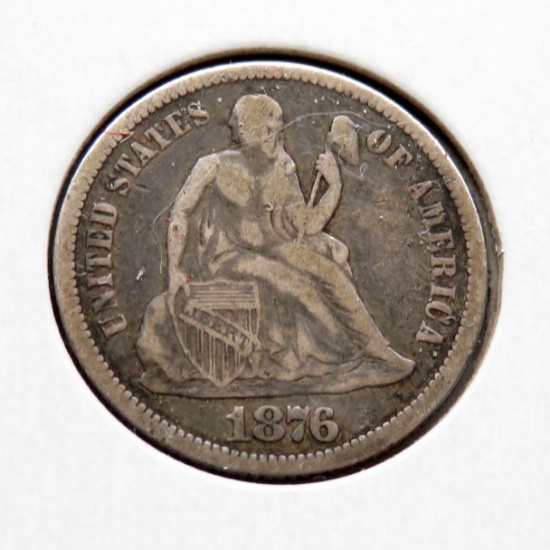 Seated Liberty Dime 1876-CC Fine