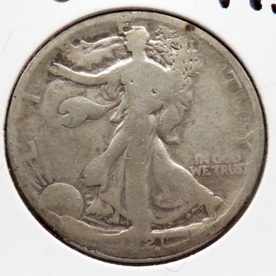 Walking Liberty Half $ 1921-D About Good  (Key Date)