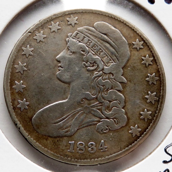 Half $ Capped Bust 1834 Fine (Small date stars & letters)