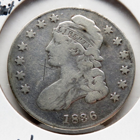 Half $ Capped Bust 1836 Good (Scratches)