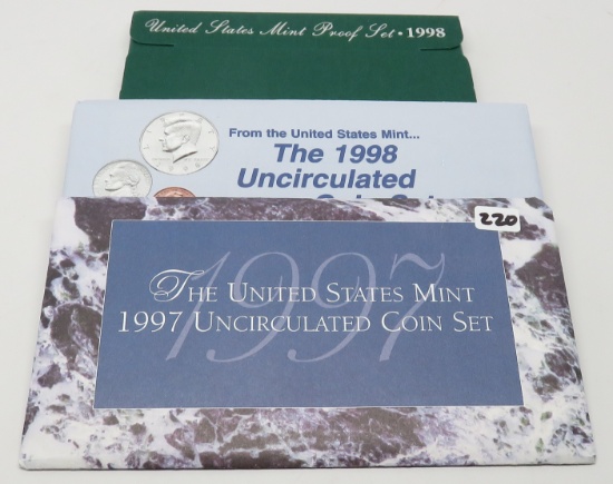 Mix; 1997 Mint Set; 1998 Mint Set; 1998 Proof set