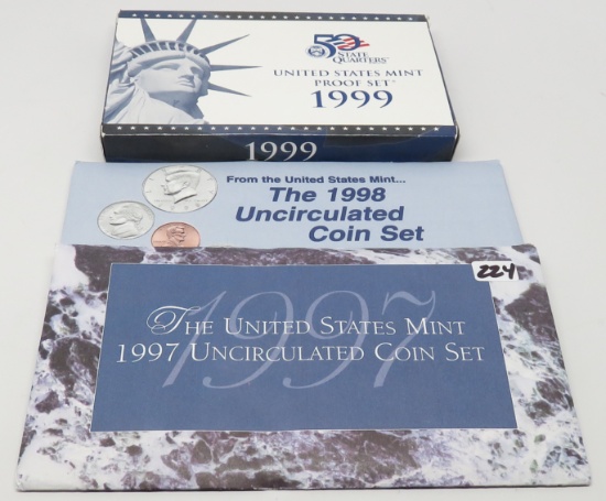 Mix; 1997 Mint Set; 1998 Mint Set; 1999 Proof set