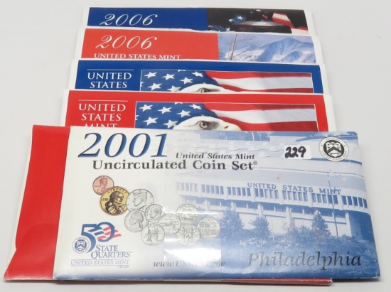 3 US Mint Sets: 2001, 2003, 2006