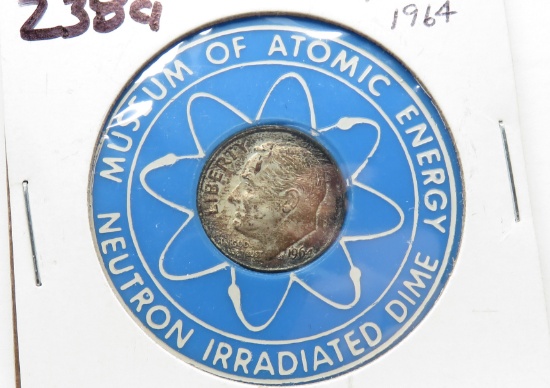 1964 Newtron Irradiated Dime, Museum Atomic Energy UNC