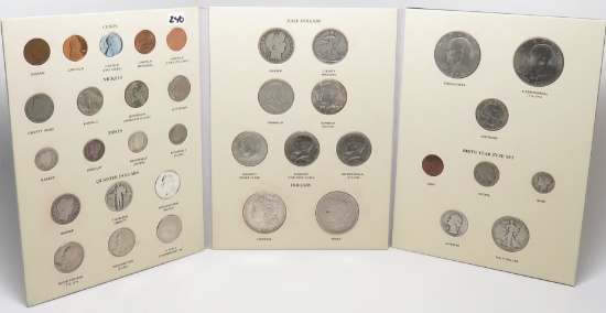 Twentieth Century US Type set, 37 coins with 1936 birth year set by Littleton