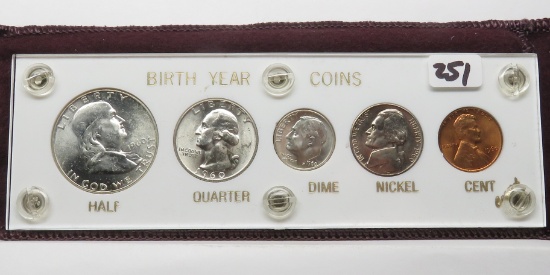 1960 Birth Year set BU, Half & Cent are P, Nickel; Dime; Quarter are D (Nice in Capitol plastic)