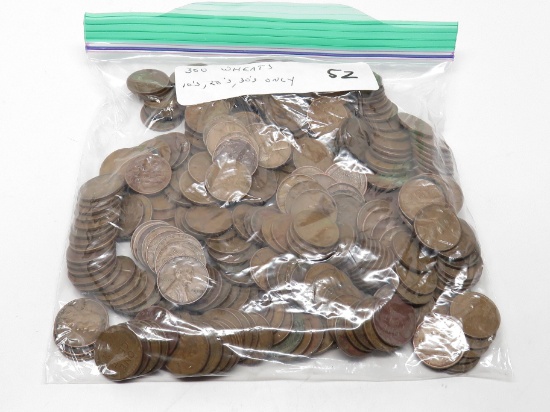 300 Lincoln Wheat Cents 10s; 20s; 30s only