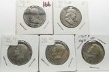 5 Silver Half $: 2 Franklin (50D, 57D); 3-40% Kennedy (2-67, 69D)