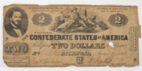 $2 Confederate Note 1862, T42, SN 14712, some problems